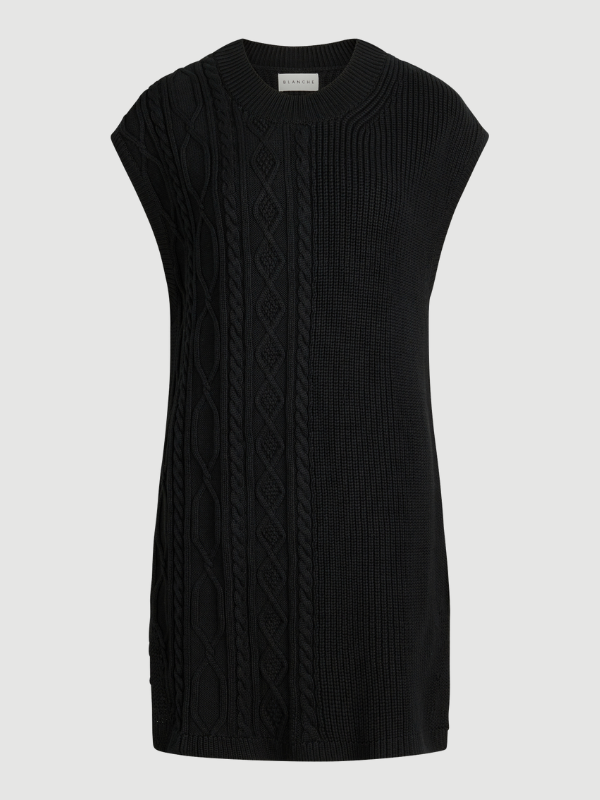 Ernest long knit vest black