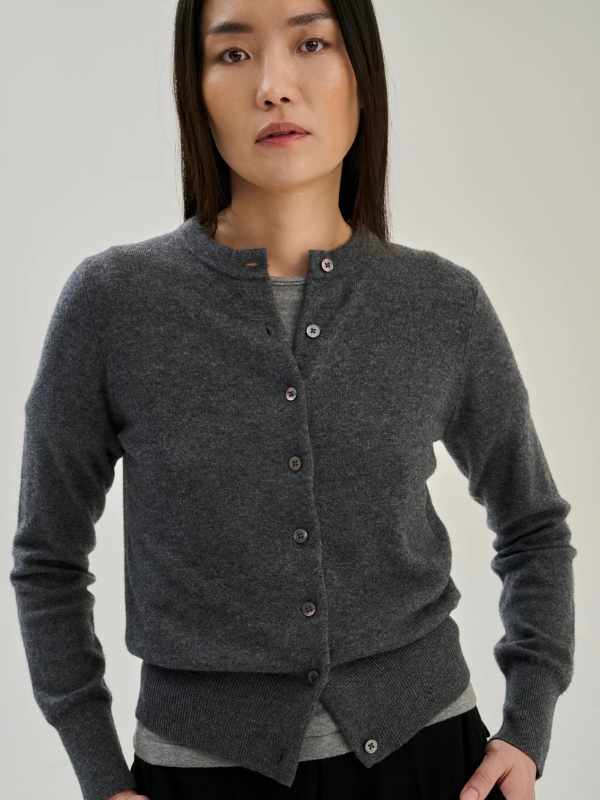 Rhea. Cardigan Wool Cashmere Grey S Dame