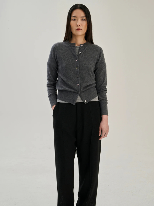 Cardigan wool cashmere grey Rhea