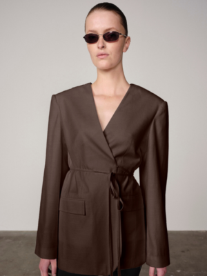 Alternative view of INDIANA OVERSIZED BLAZER - JAVA BROWN