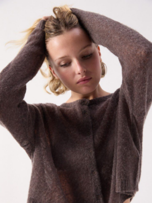 Alternative view of BODYROW CARDIGAN - BROWN
