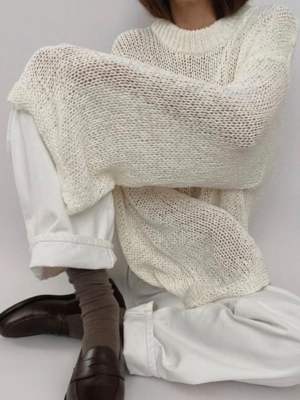 Alternative view of LITERNO SWEATER - WHITE