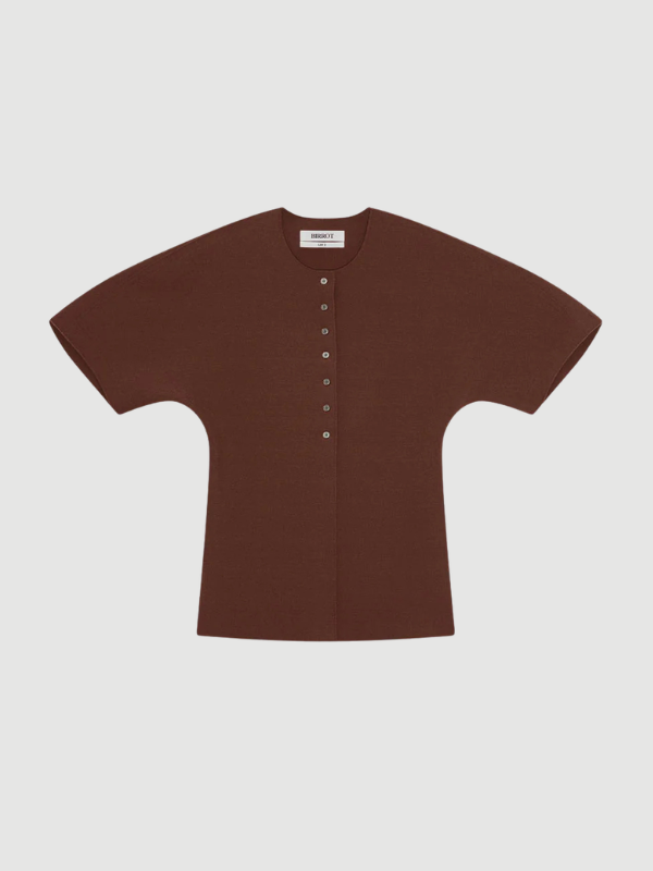 Birrot - Lay3 Half-sleeve Blouse - Brick - M