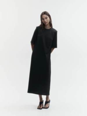 Alternative view of COTTON T-SHIRT DRESS - BLACK