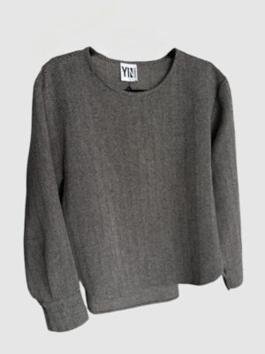 ALMA SHIRT - HERRINGBONE BEIGE/BLACK