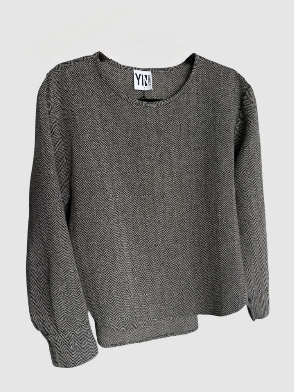 ALMA SHIRT - HERRINGBONE BEIGE/BLACK