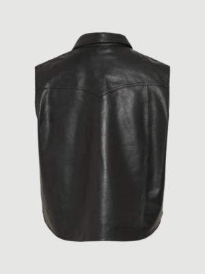 Carson leather vest skind rouge