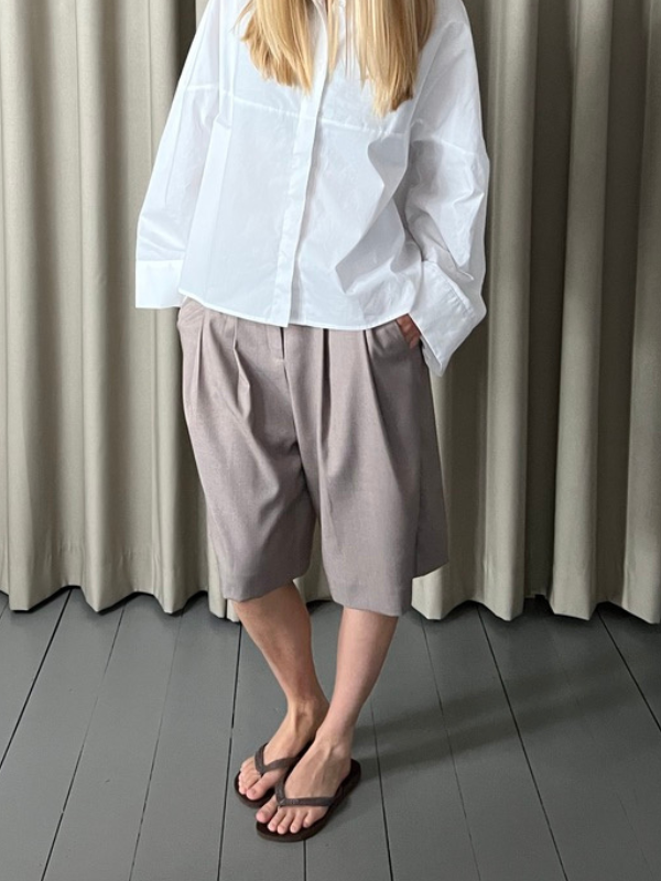 Loulou shorts beige melange Yin studio