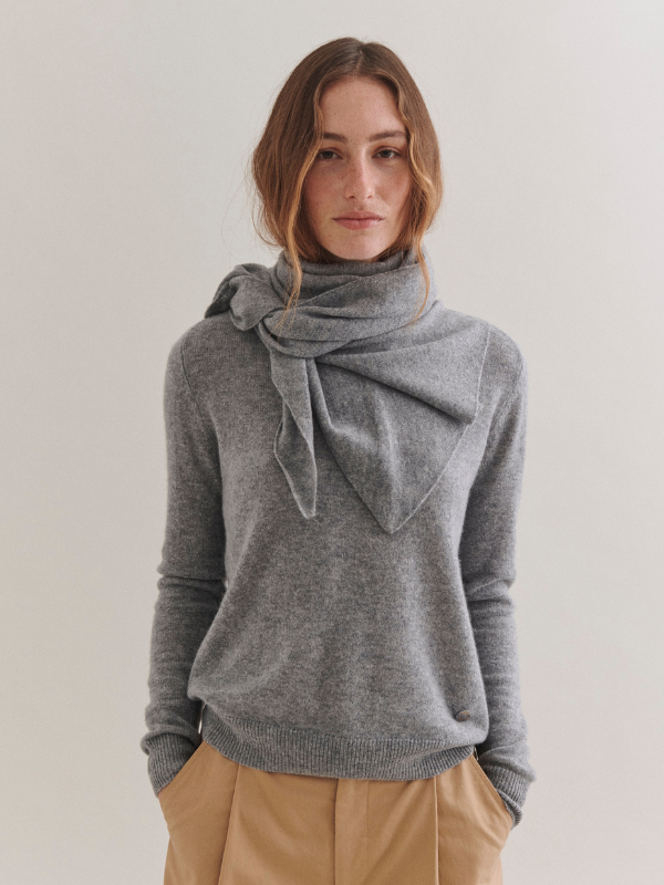 Andrea triangle scarf gråt cashmere