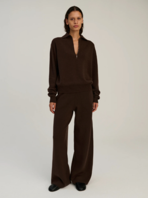 Zip polo wool cashmere