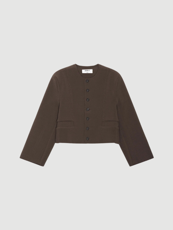 Lay4 cropped jacket mørkebrun