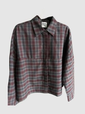 PLUTO SHIRT - CHECK GREY/BURGUNDY
