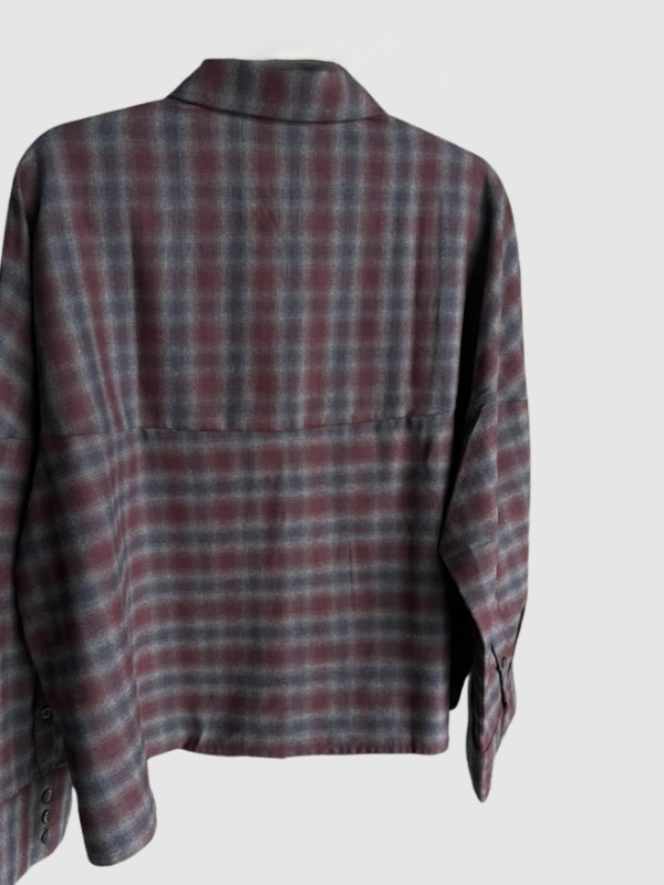 PLUTO SHIRT - CHECK GREY/BURGUNDY - Billede 3