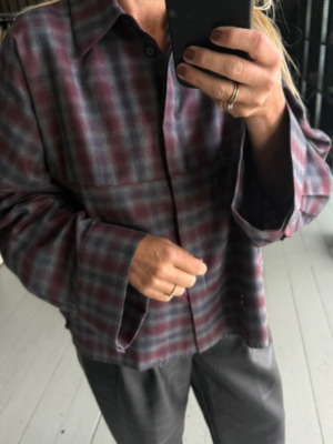 Alternative view of PLUTO SHIRT - CHECK GREY/BURGUNDY