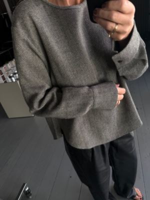 Alternative view of ALMA SHIRT - HERRINGBONE BEIGE/BLACK