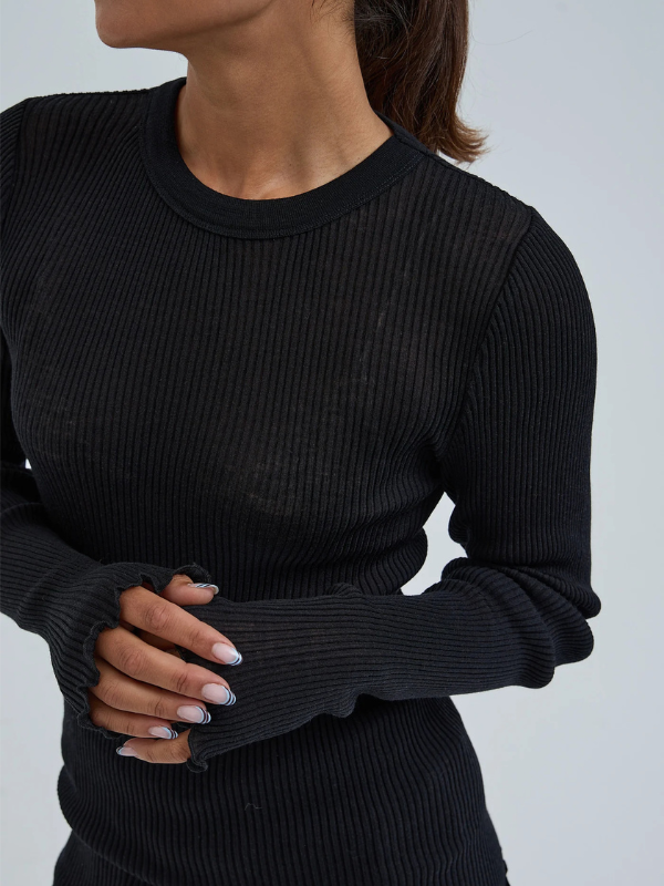 Woolen classic blouse seamless basic