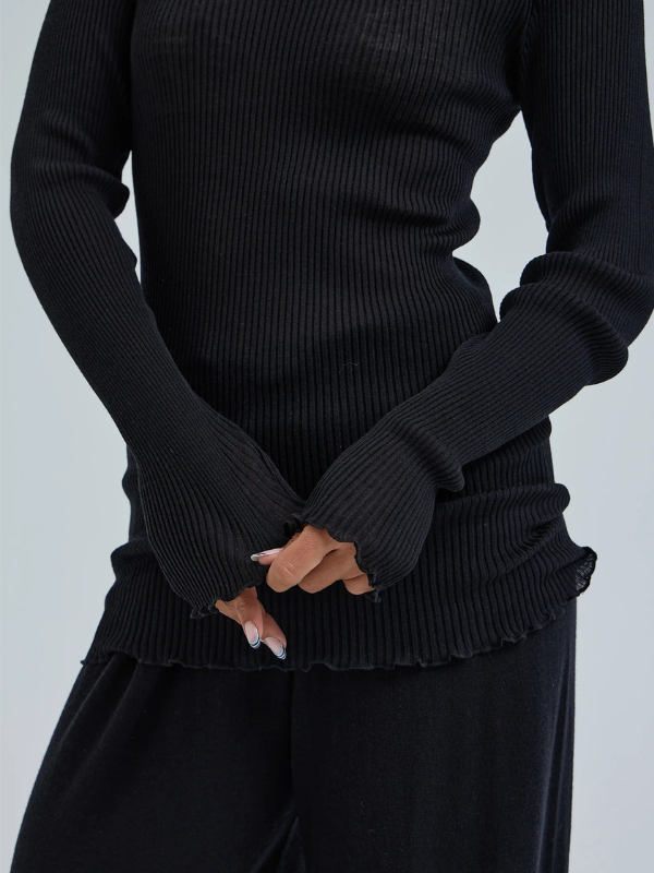 Woolen classic blouse seamless basic