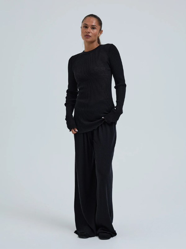 Woolen classic blouse seamless basic