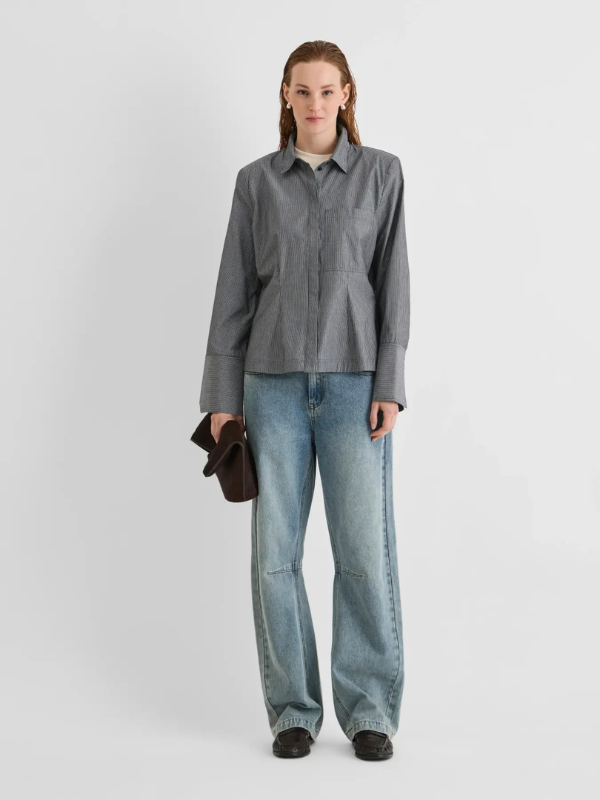 Irma l/s shirt med hvide striber