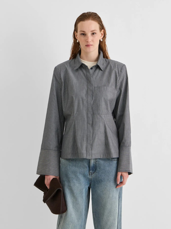 Irma l/s shirt grå skjorte