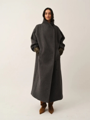 Clooney neck coat grå frakke